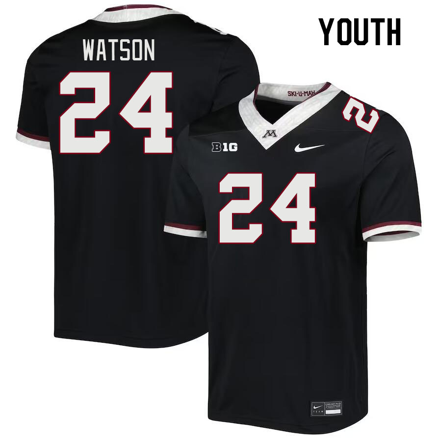 Youth #24 Tariq Watson Minnesota Golden Gophers College Football Jerseys Stitched-Black